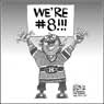 Aislin cartoon April 6, 2002.  The Habs squeak into the playoffs.