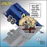 Aislin cartoon April 15, 2003. 04-15-03 Quebec voters defeat the Parti Quebecois.