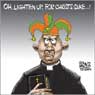 Aislin cartoon August 2, 2003.  The Catholic Church denounces homosexuality.
