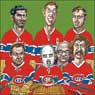 Aislin cartoon October 6, 2003.  Red Fisher’s all time All Star Habs (Montreal Canadiens hocky team).