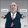 Aislin cartoon October 16, 2003. Brian Mulroney is a back-room boy in the unite the right effort.