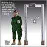 Aislin cartoon December 31, 2003. Everones affected by the heavy holiday security.