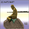 Aislin Cartoon February 14, 2006.   After the Danish cartoon controversy, will the mermaid in Copenhagen harbour don a burqa?  