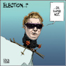 Aislin Cartoon March 17, 2006.   Quebec election speculation stops during the Mount Orford scandal.  