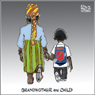 Aislin Cartoon August 15, 2006.  At the World AIDS Conference, grandmothers form a group to care for orphans in Africa. 