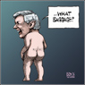 Aislin Cartoon November 23, 2006.  Liberal leadership hopeful Bob Rae skinny-dips with Rick Mercer. 